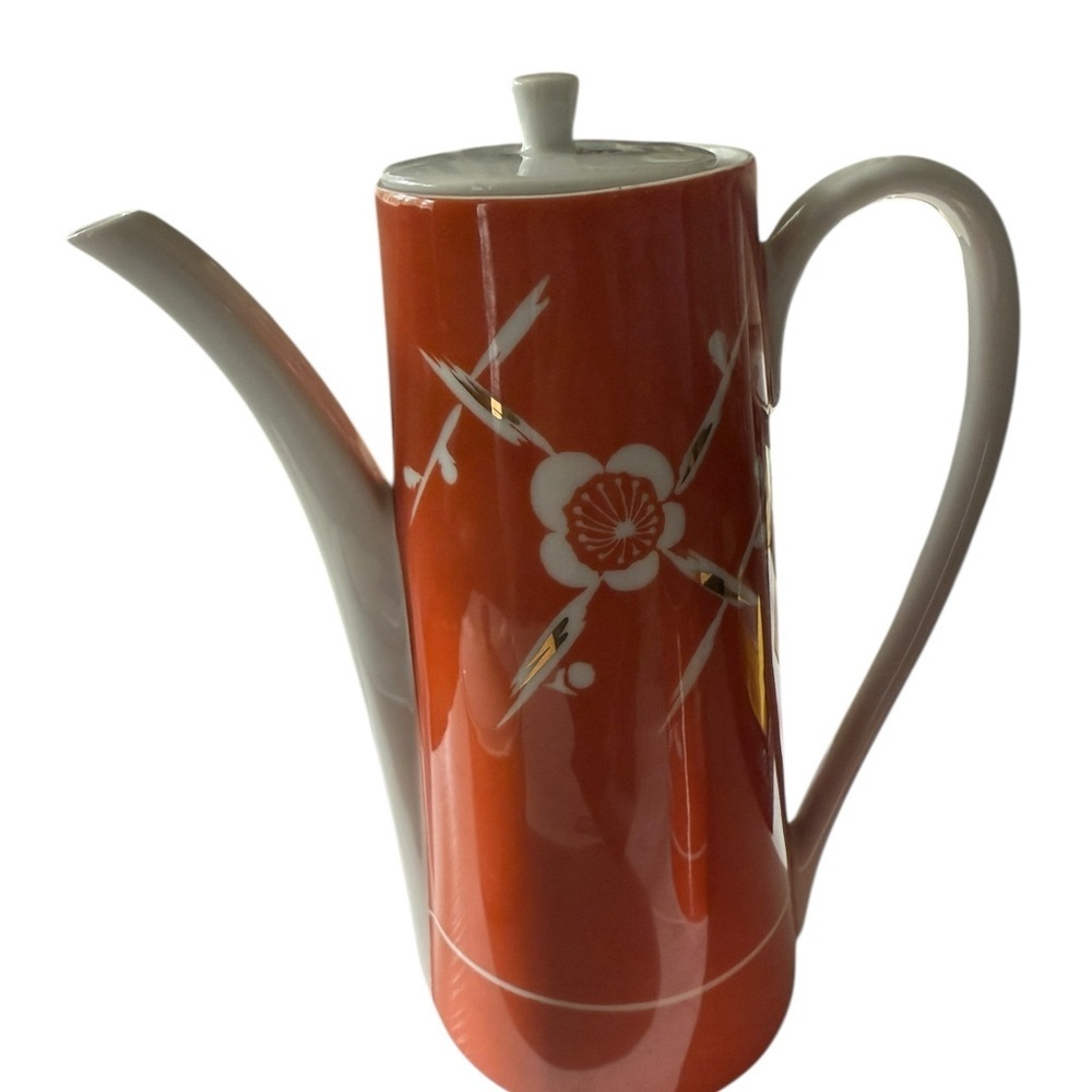 Japanese Style 3 Piece Coffee Set Creamer and Sugarer 8 inches Mid-Century 1960 - Picture 3 of 6